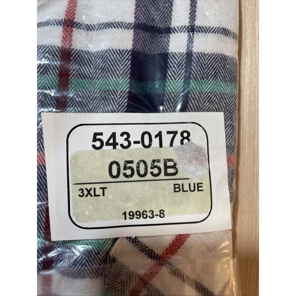 VTG New Big Mac Workwear Blue Flannel Plaid Men's 3XLT With Pockets‎